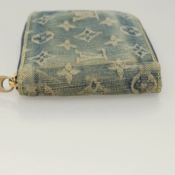 LOUIS VUITTON Monogram Denim Mini Zippy Wallet Wallet Blue M95342 LV Auth 135447 - Picture 4 of 13